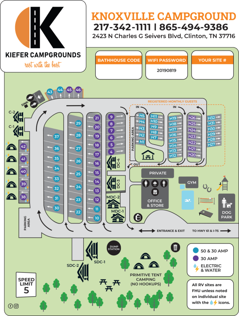 Knoxville Campground Map